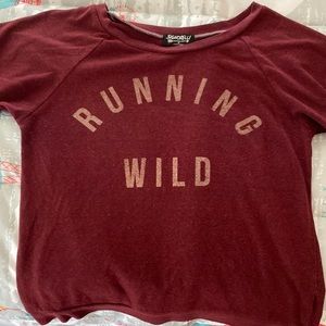 Burgundy shirt/crop top